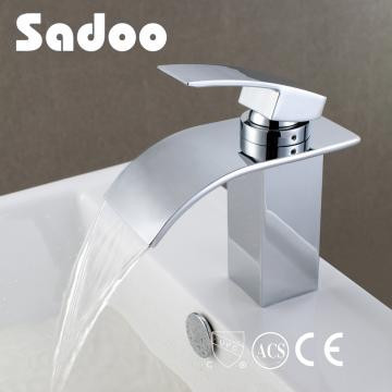 Flat Single Handle Basin Mounted Water Fall Basin Faucet